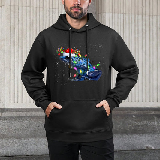 Xmas Lighting Santa Poison Dart Frog Christmas Colorfast Hoodie