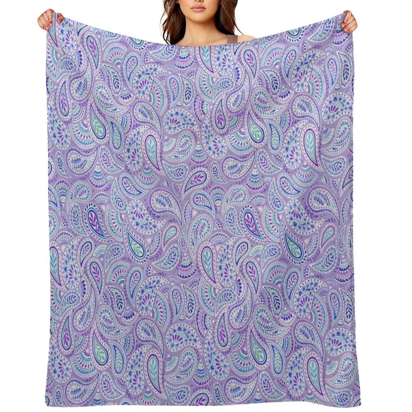 Purple Paisley Throw Blanket