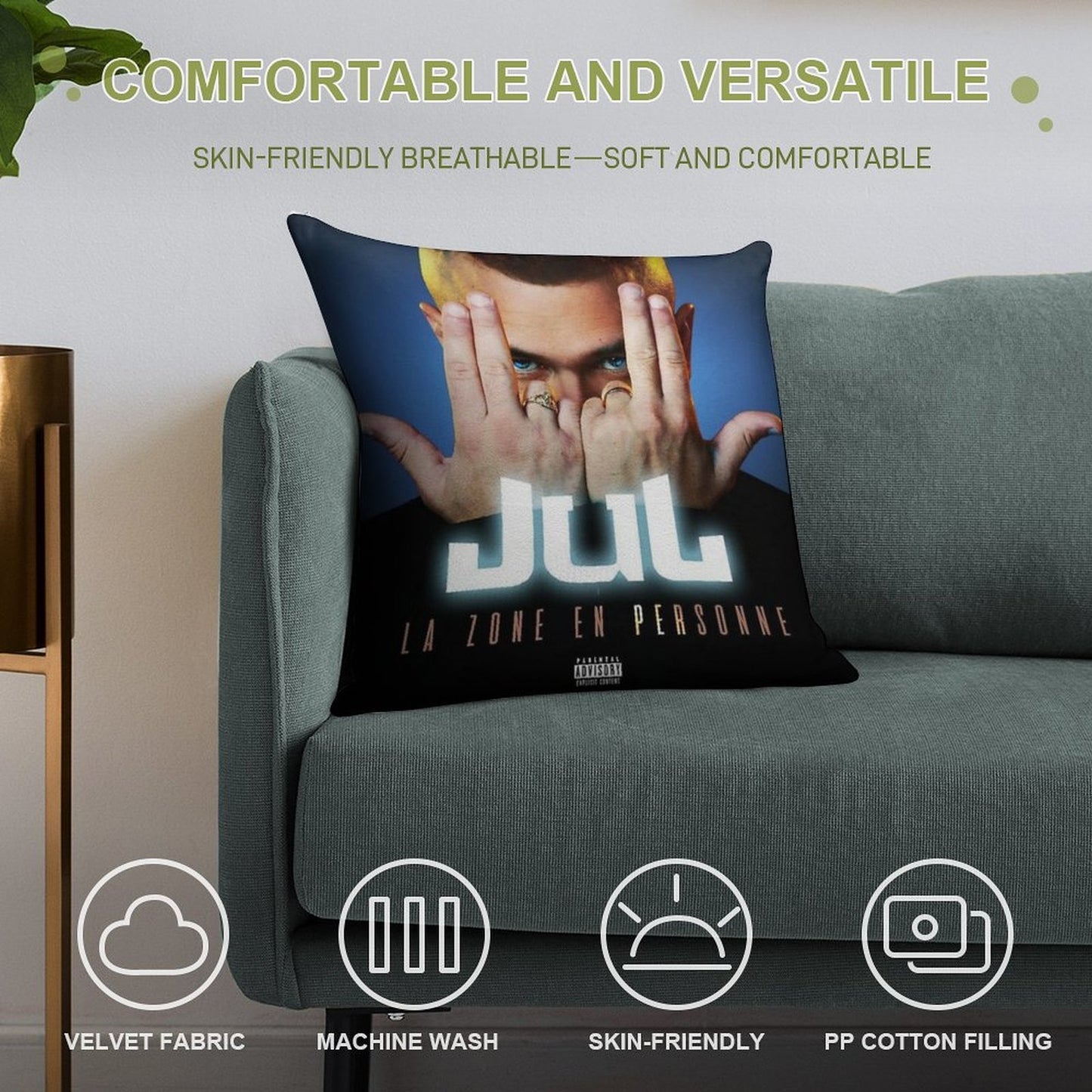 Jul Soft Luxury Feel Throw Pillow