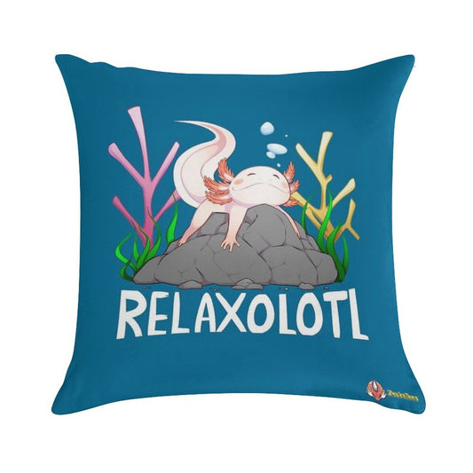 Relaxolotl A Cute Relaxing Axolotl on A Rock Soft Style Accent Throw Pillow