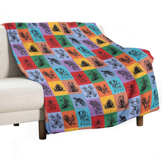 Animals Patchwork Throw Blanket