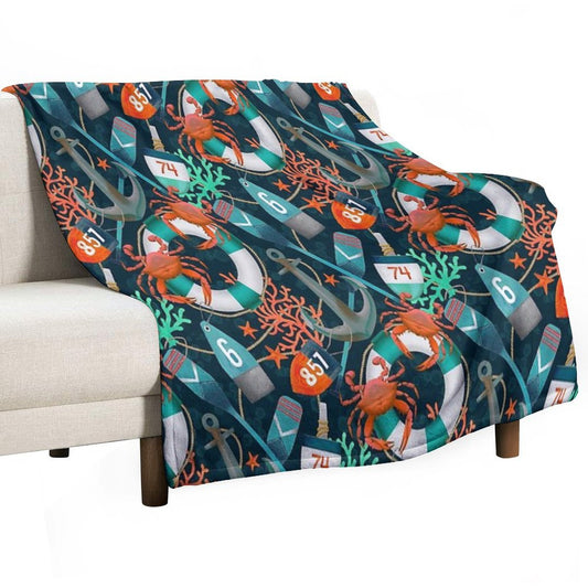 Nautical Junkyard Throw Blanket