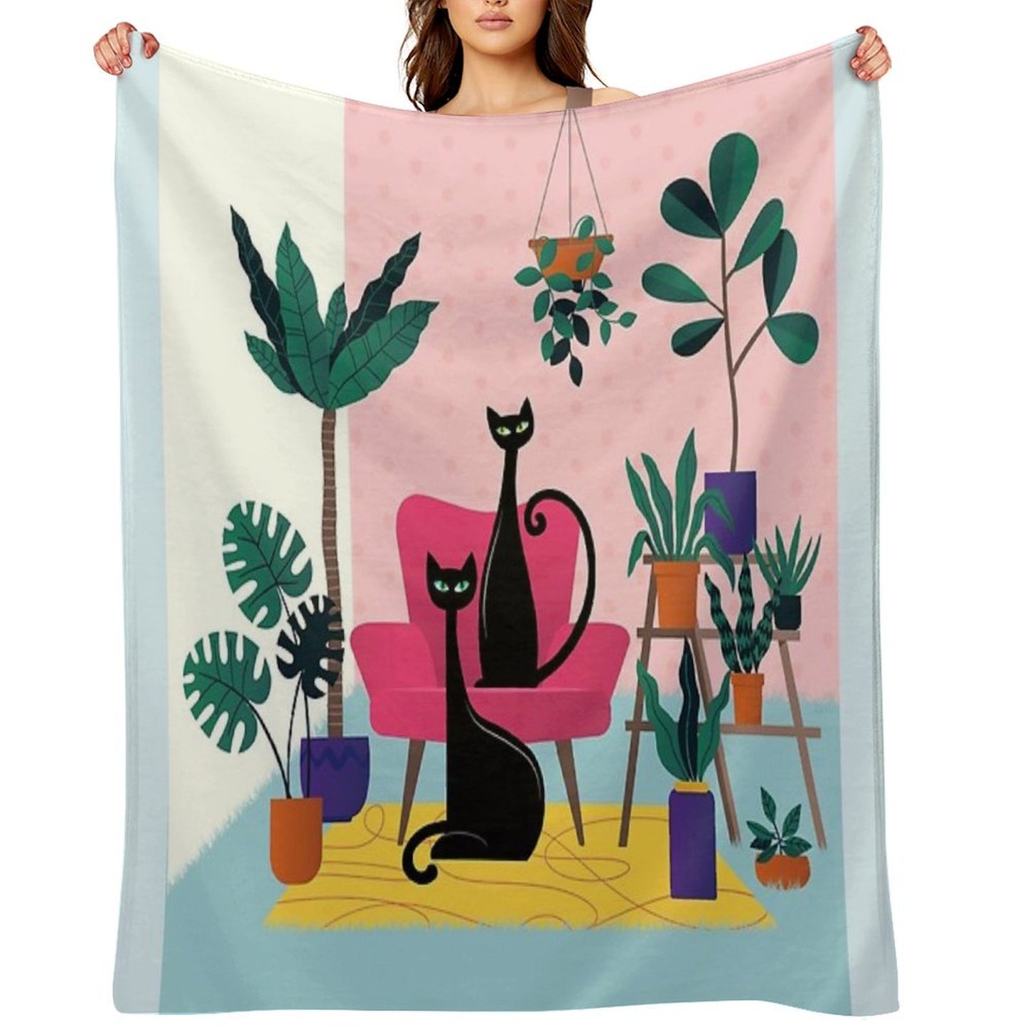 Sleek Black Cats Rule In This Urban Jungle Throw Blanket