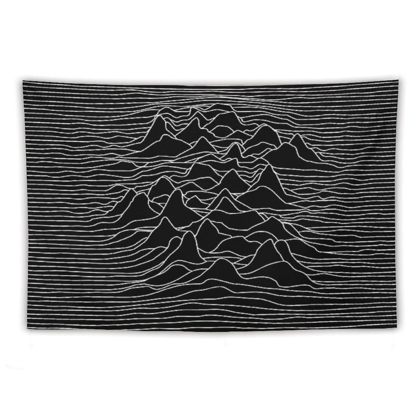 Black And White Illustration - Sound Wave Graphic - Black Tapestry