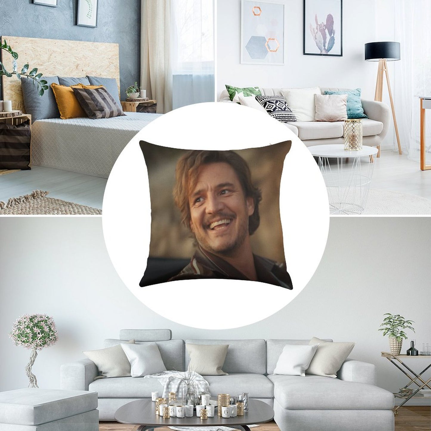Unhinged Pedro Pascal Linen Throw Pillow Cover