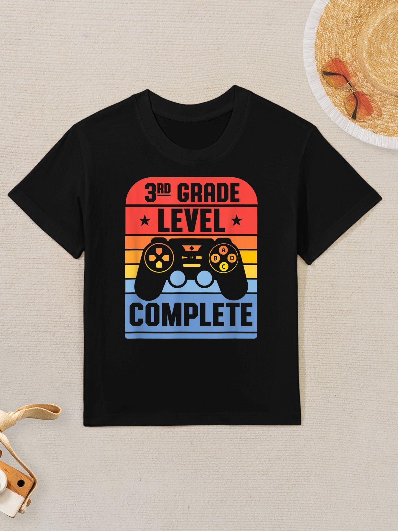 3rd Grade Level Complete Graduation Gamer Last Day Of School Kids T-Shirt
