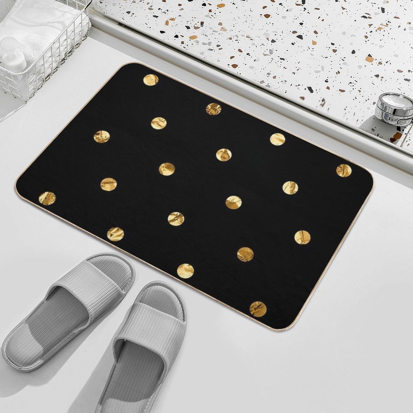Black & Luxe Confetti Bath Mat