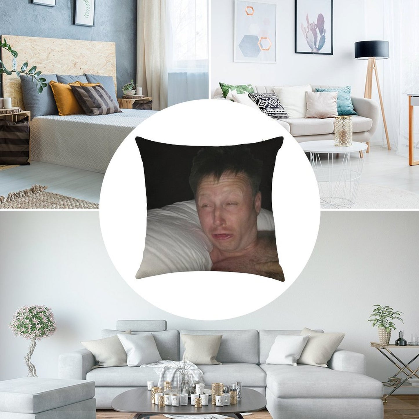 Limmy Waking Up Linen Throw Pillow Cover