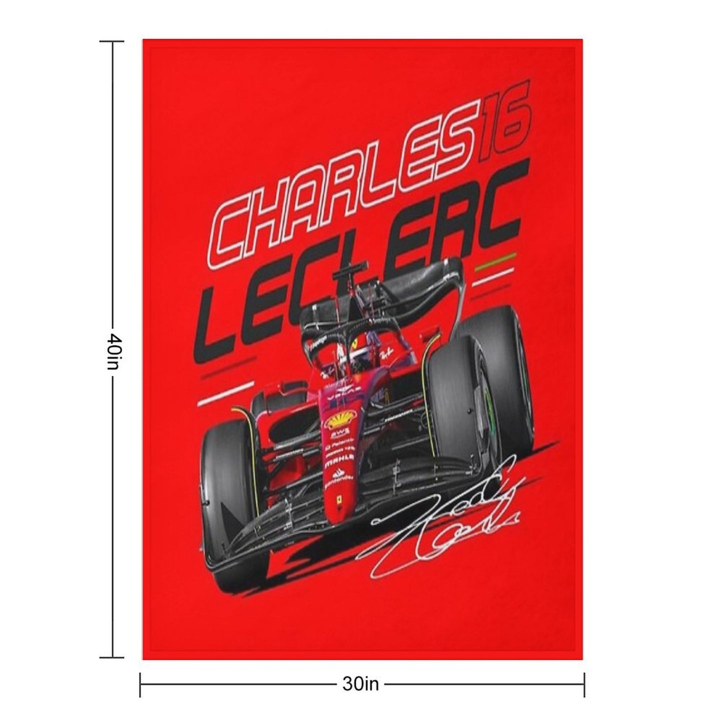Charles Leclerc Scuderia Ferrari 2022 Throw Blanket