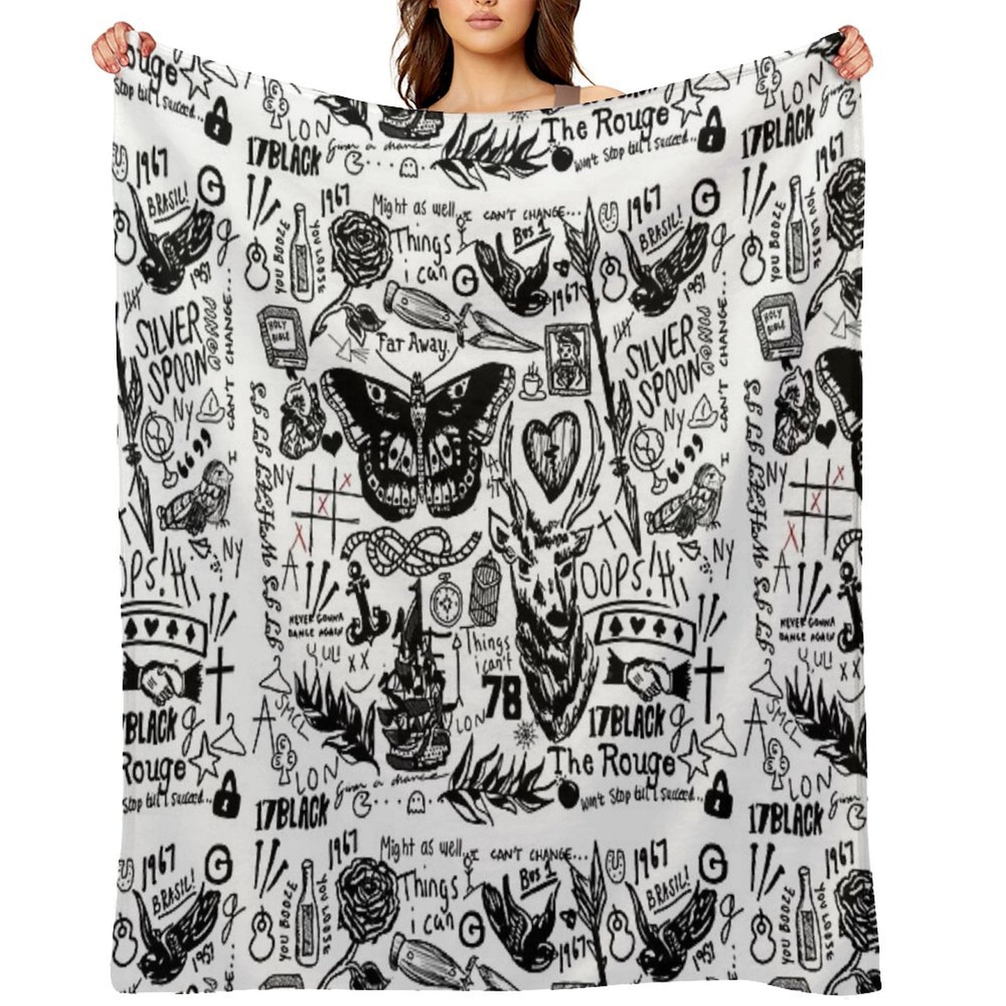 Tattoos Collage Throw Blanket