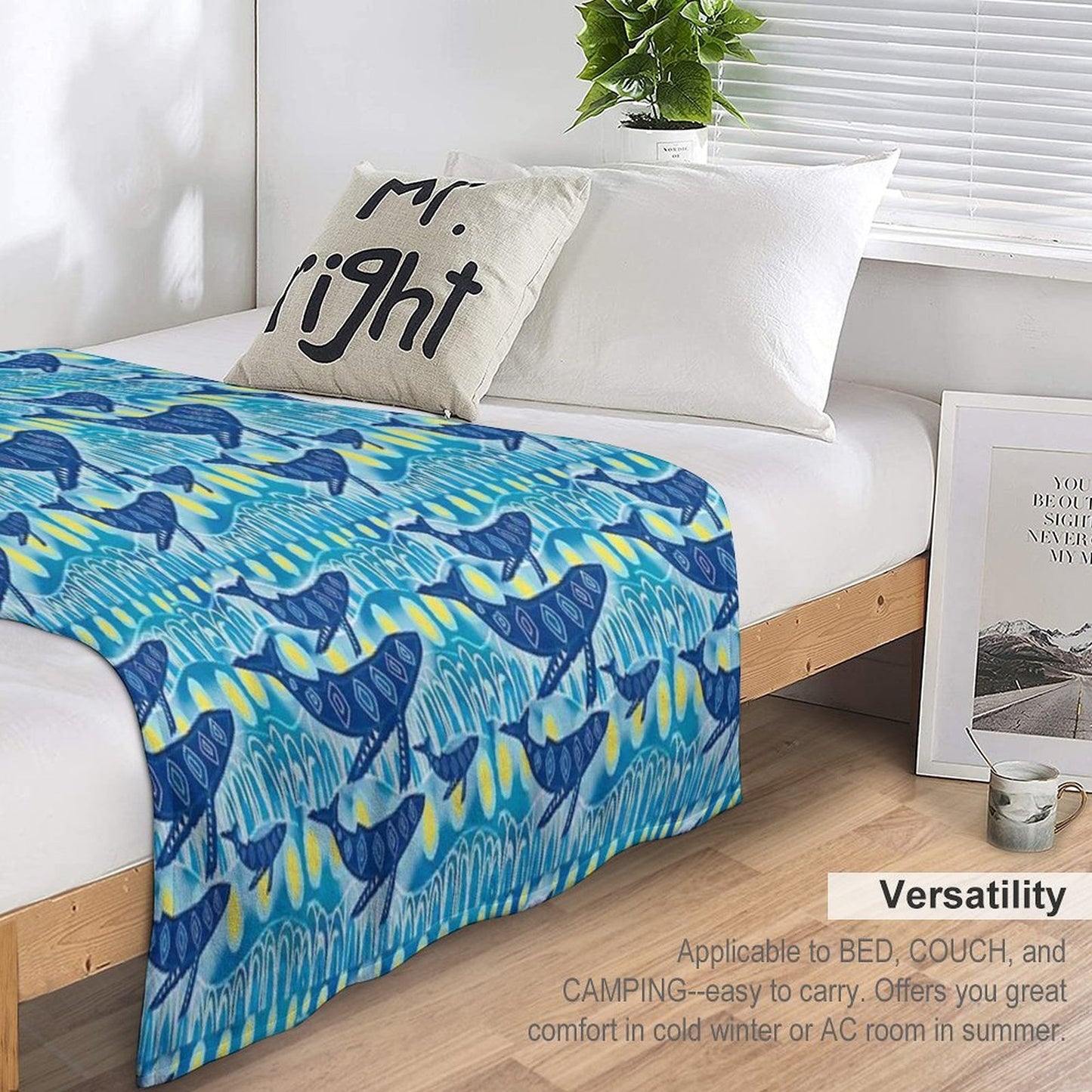' Gawura 'Whale Dreaming Throw Blanket