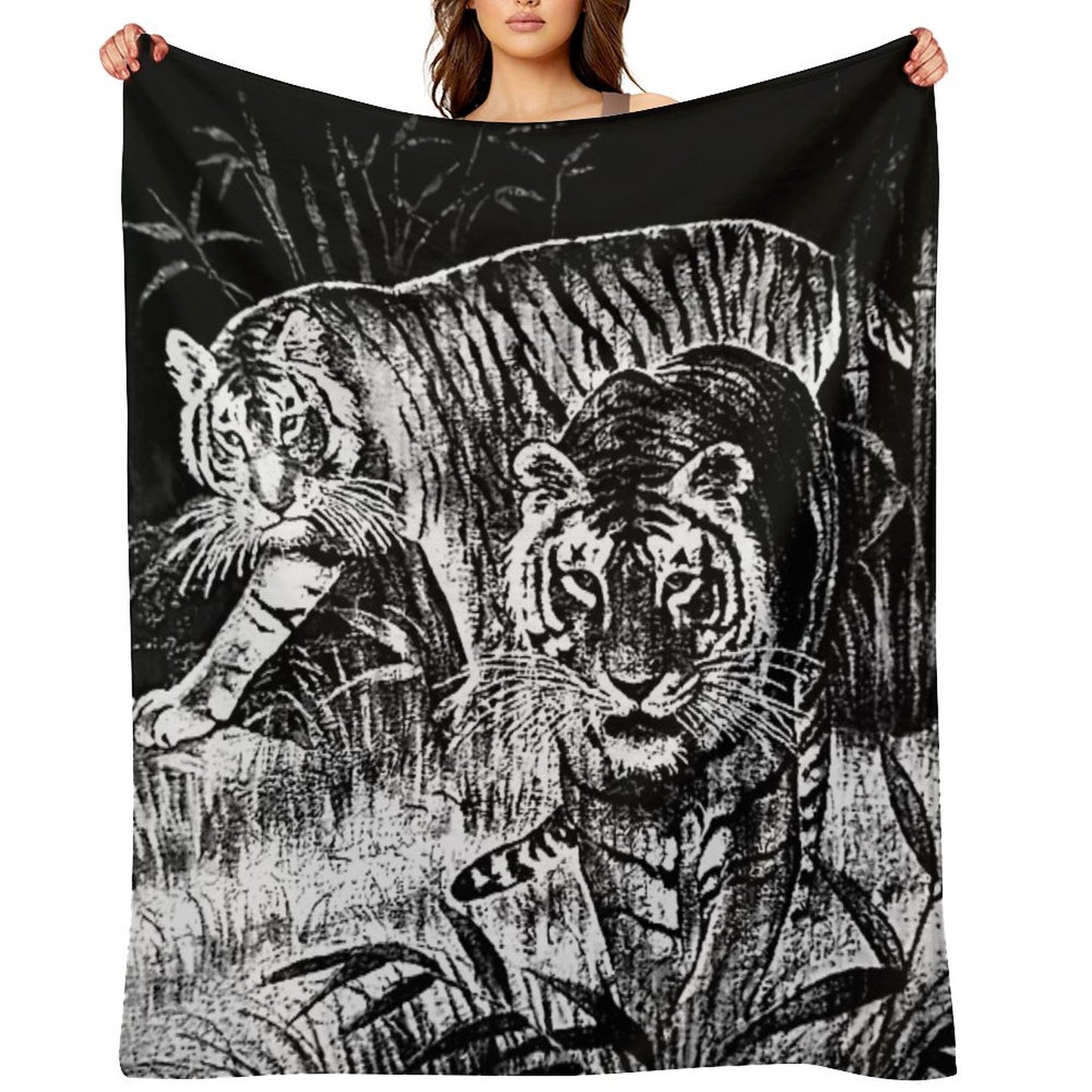 Cobija Del Tigre Mexican Blanket Tiger Meme Throw Blanket