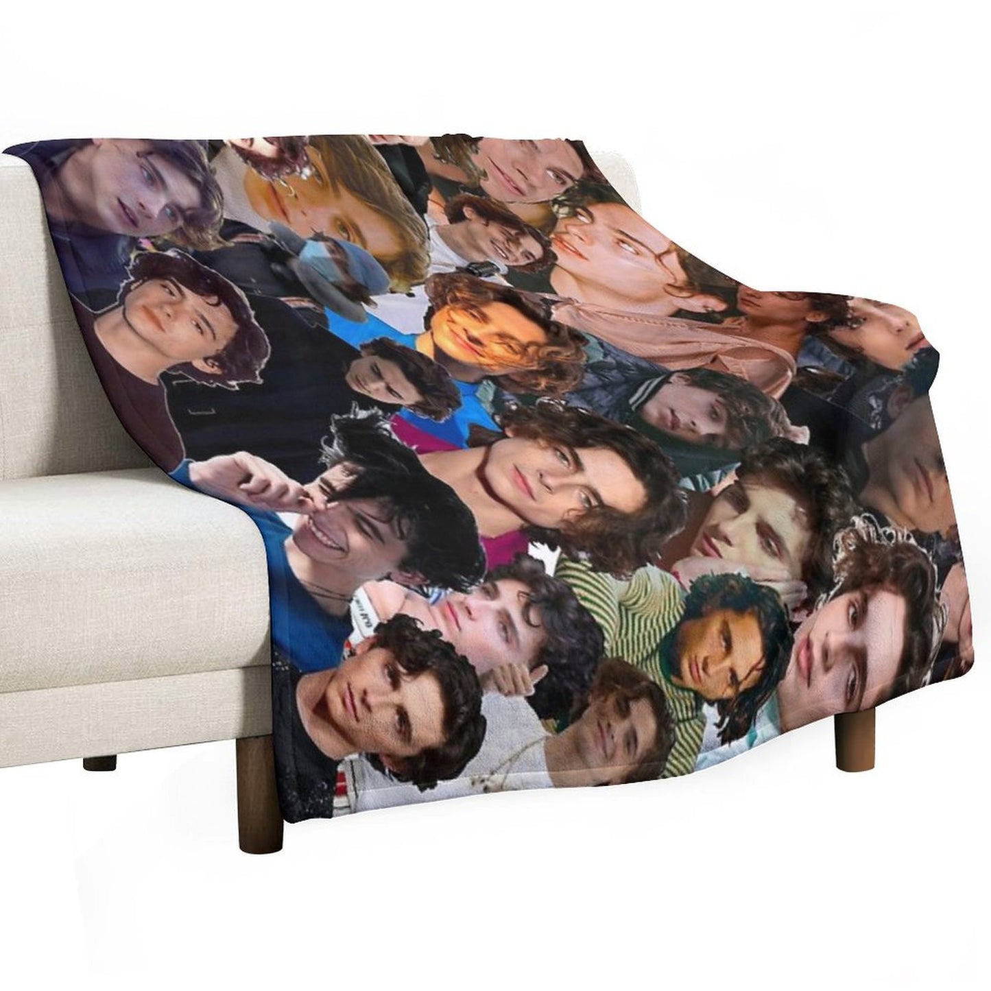 Timothée Chalamet Photo Collage Throw Blanket