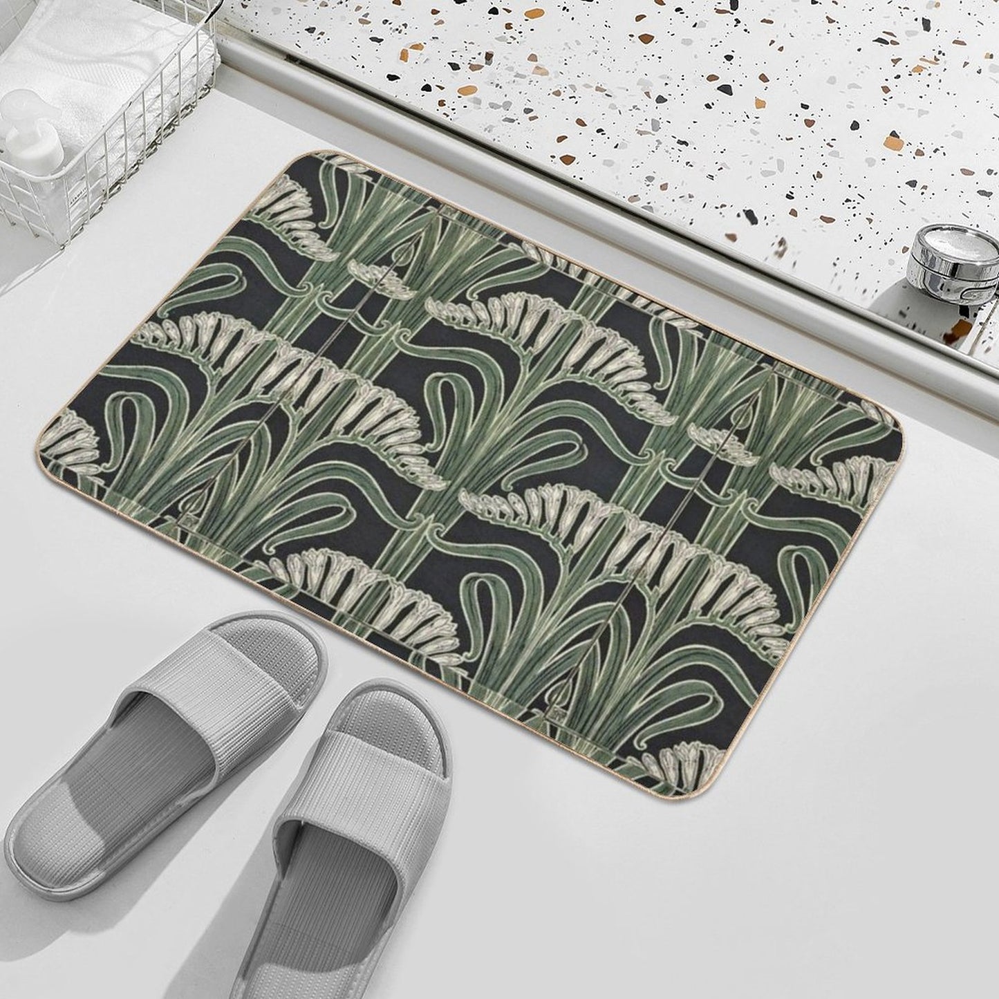 Art Nouveau Botanical Bath Mat