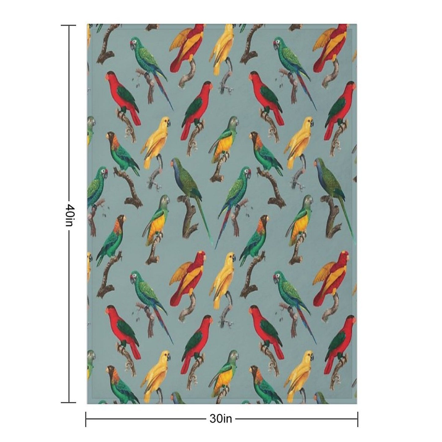 Vintage Parrot Pattern Throw Blanket
