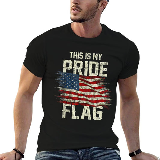 This Is My Pride USA American 4th of July Patriotic  Oversized Silhouette T-Shirt