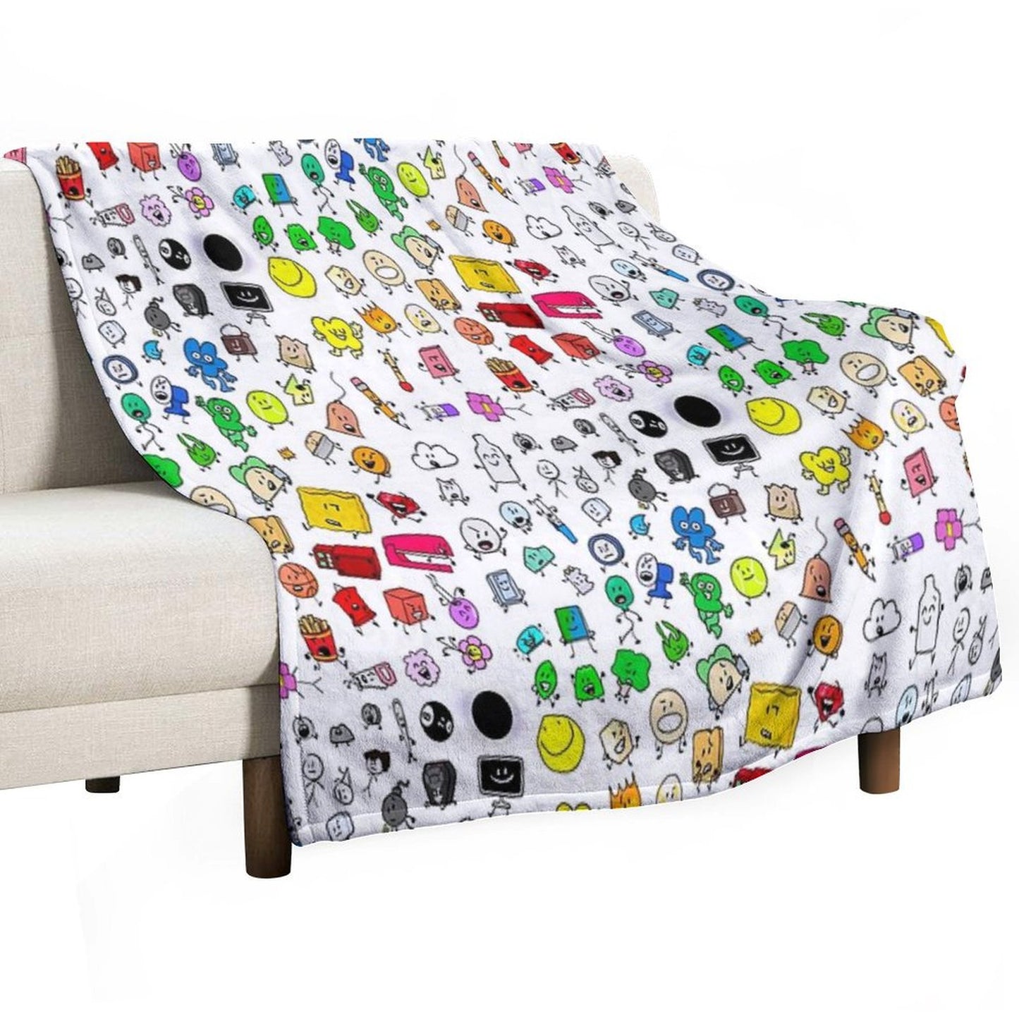 BFDI All Characters (Transparent) Throw Blanket