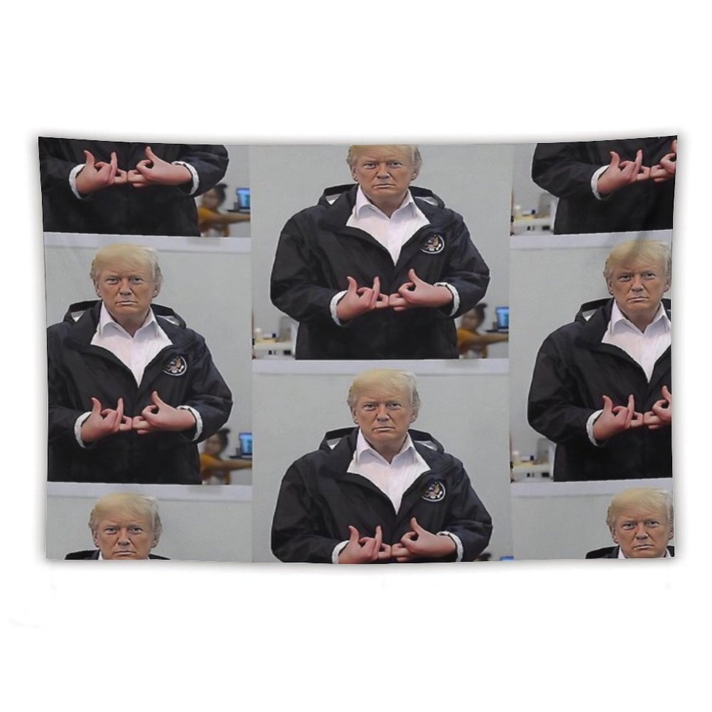 Donald Trump Suwoo Gang Sign Tapestry