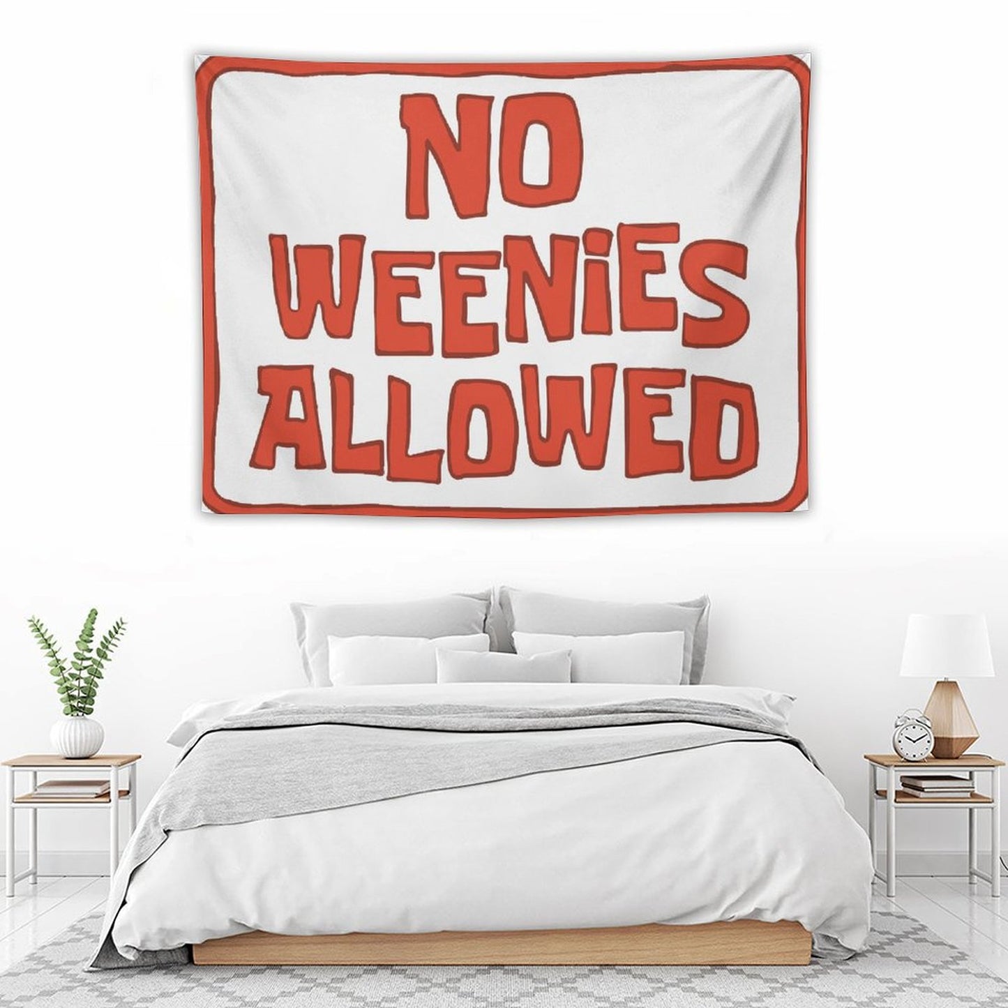 No Weenies Allowed Pink Tapestry