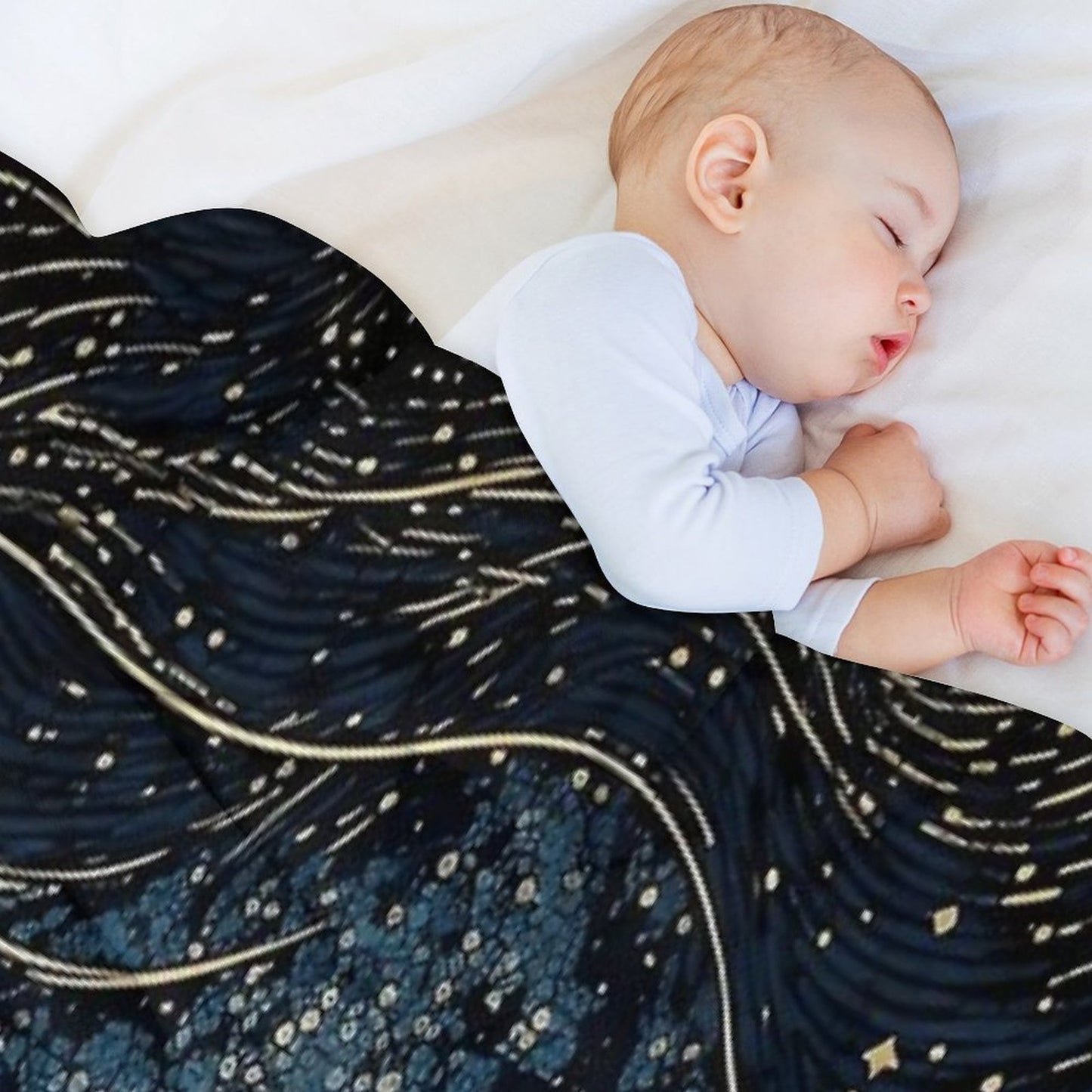 Starry Nightscape, Majestic Scenery Throw Blanket