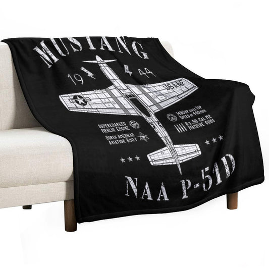 P-51 Mustang Throw Blanket