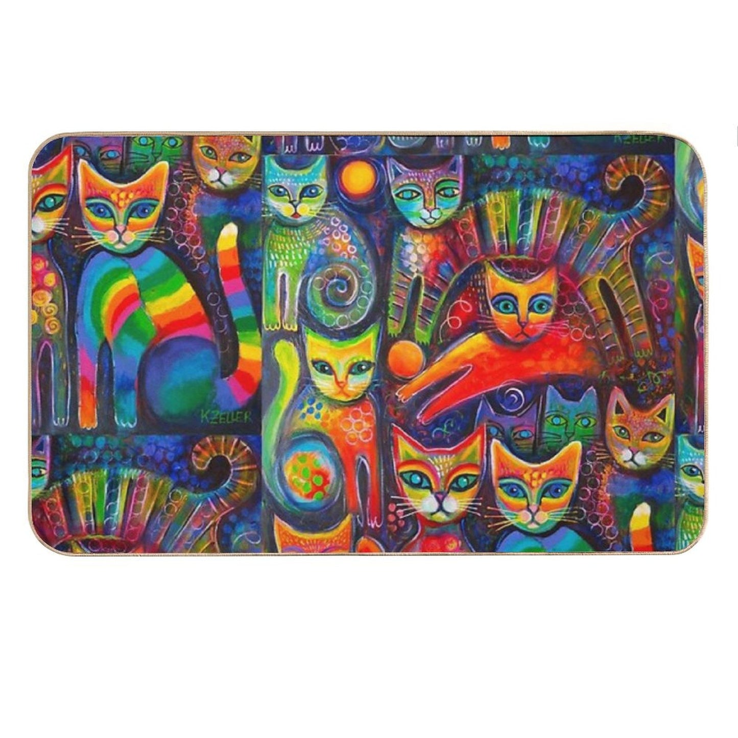 Rainbow Cats Acrylics Bath Mat