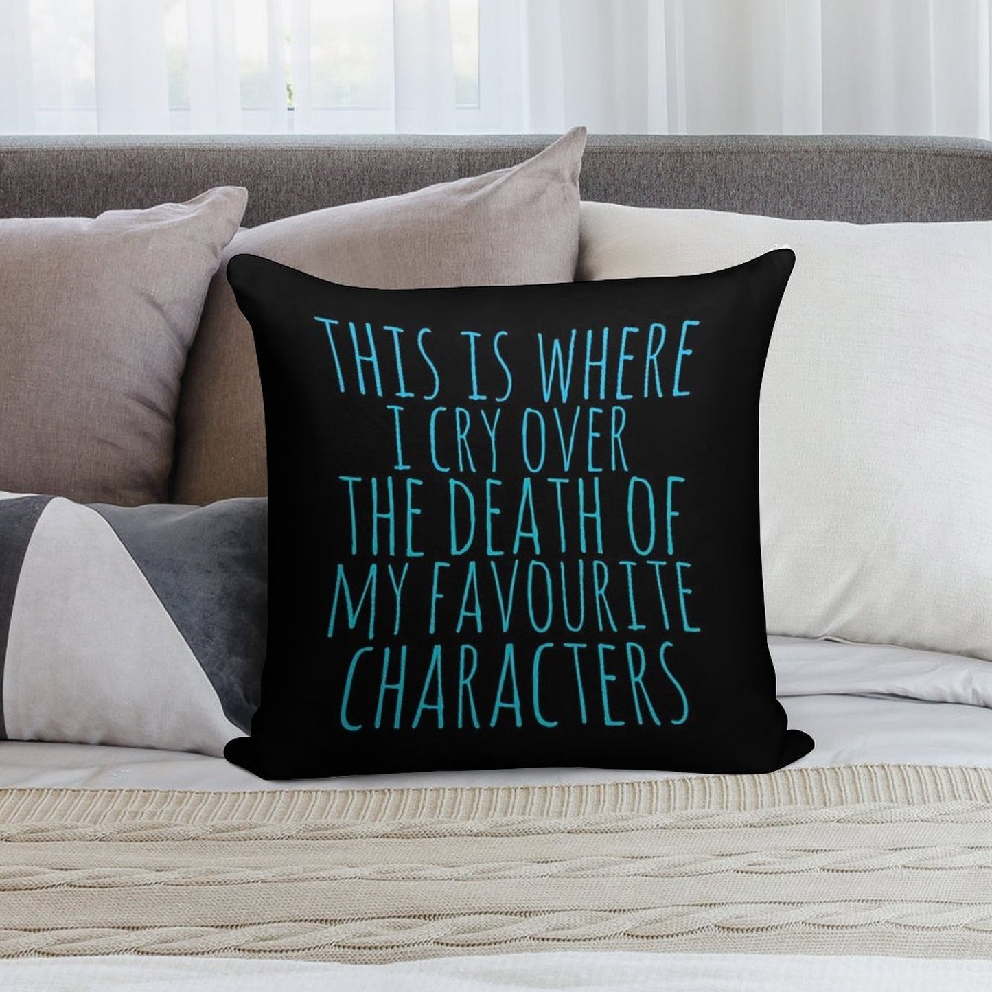 A Pillow to Cry over The Death of Favourite Characters Soft Shrink-Resistant Throw Pillow
