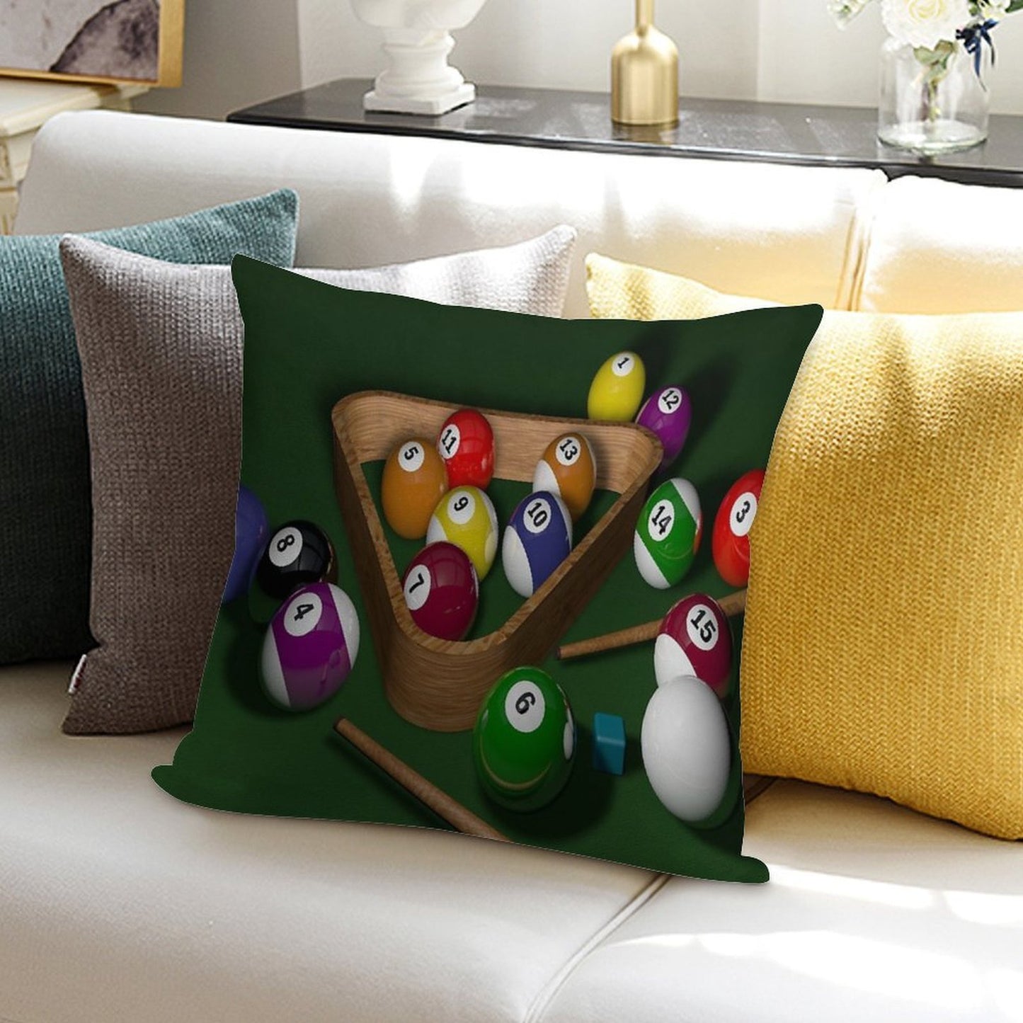 Billiards Soft Bedroom Essential Throw Pillow