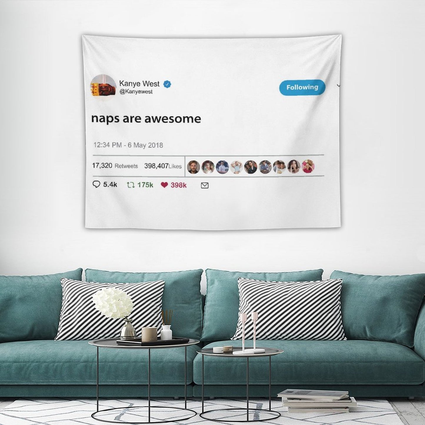 Kanye West Rapper Naps Are Awesome Tapestry