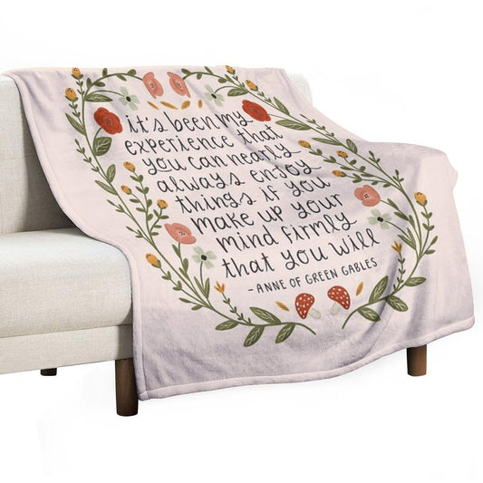 Anne of Green Gables Enjoy Things Quote Throw Blanket