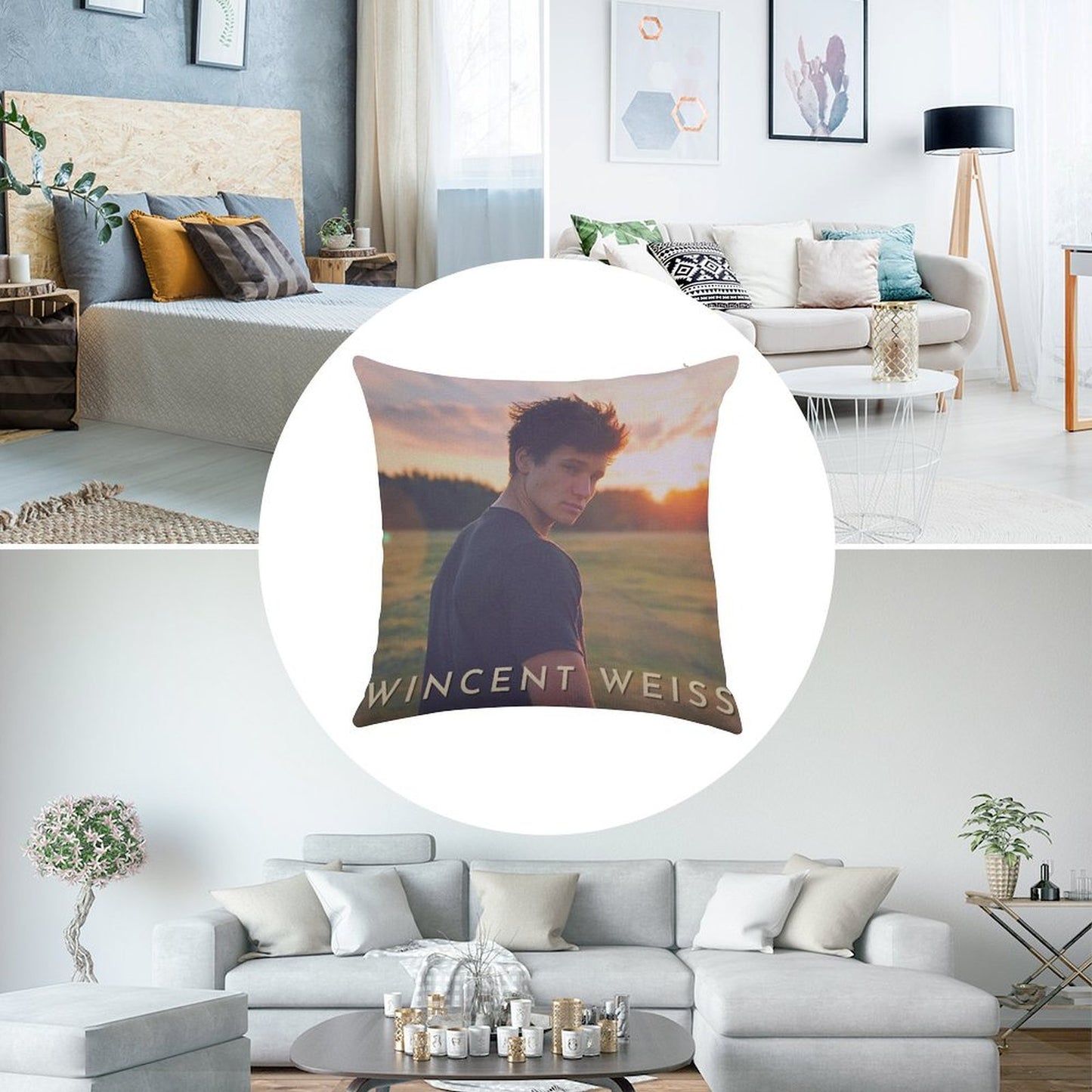 Wincent Weiss Vibes Linen Throw Pillow Cover