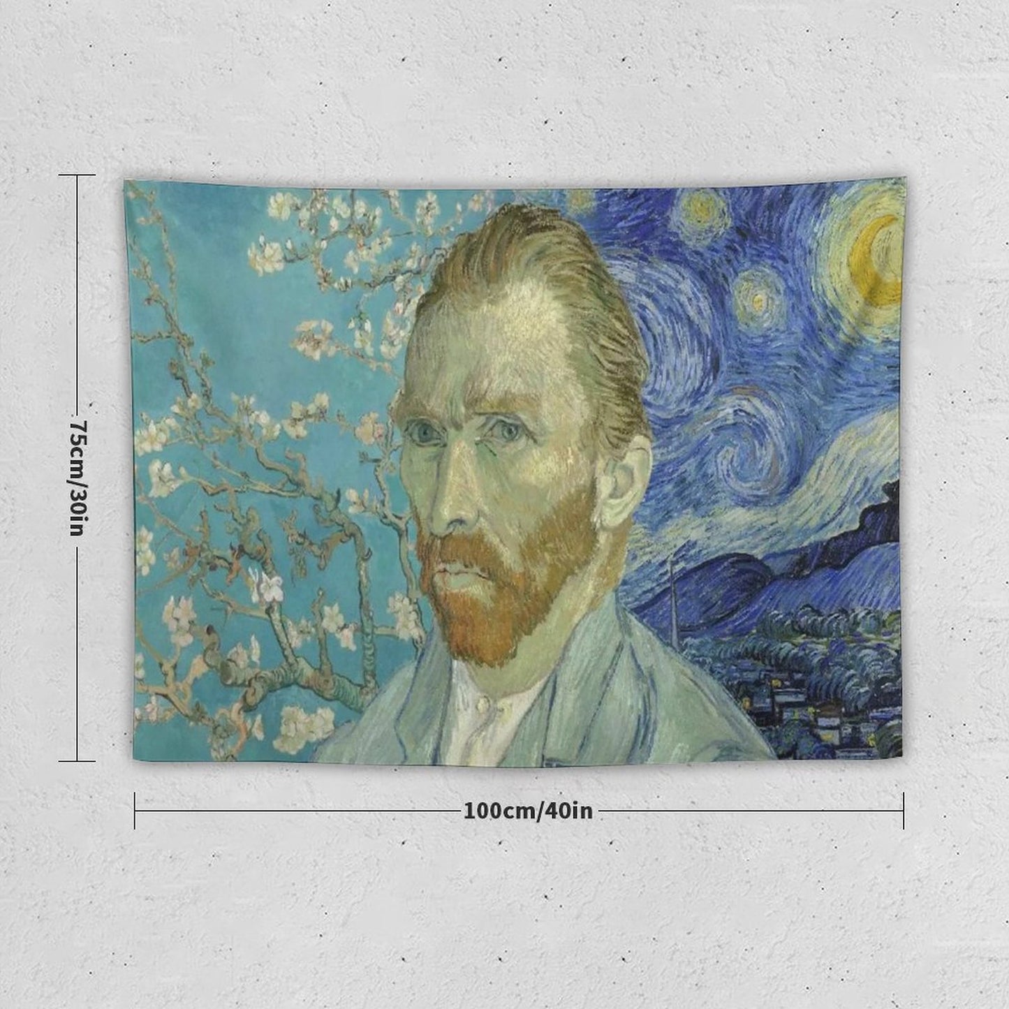 Van Gogh with Stary Night & Almond Blossoms Tapestry