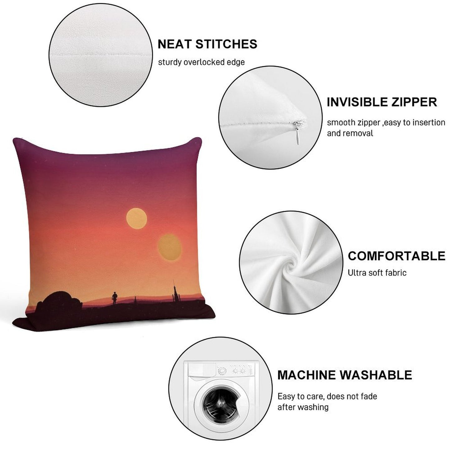 Tatooine Soft Home Decor Throw Pillow