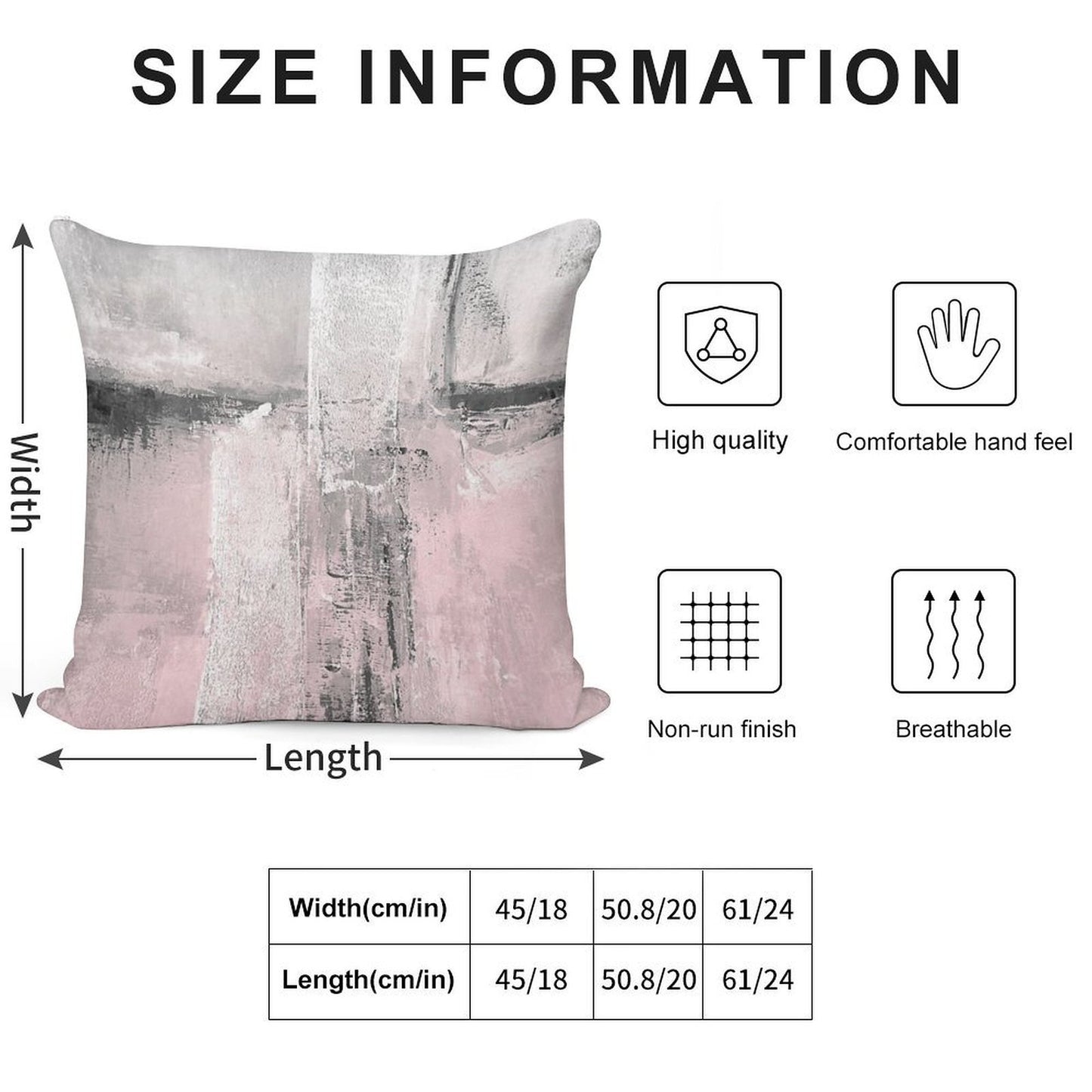 Blush Soft High-Density Material Throw Pillow