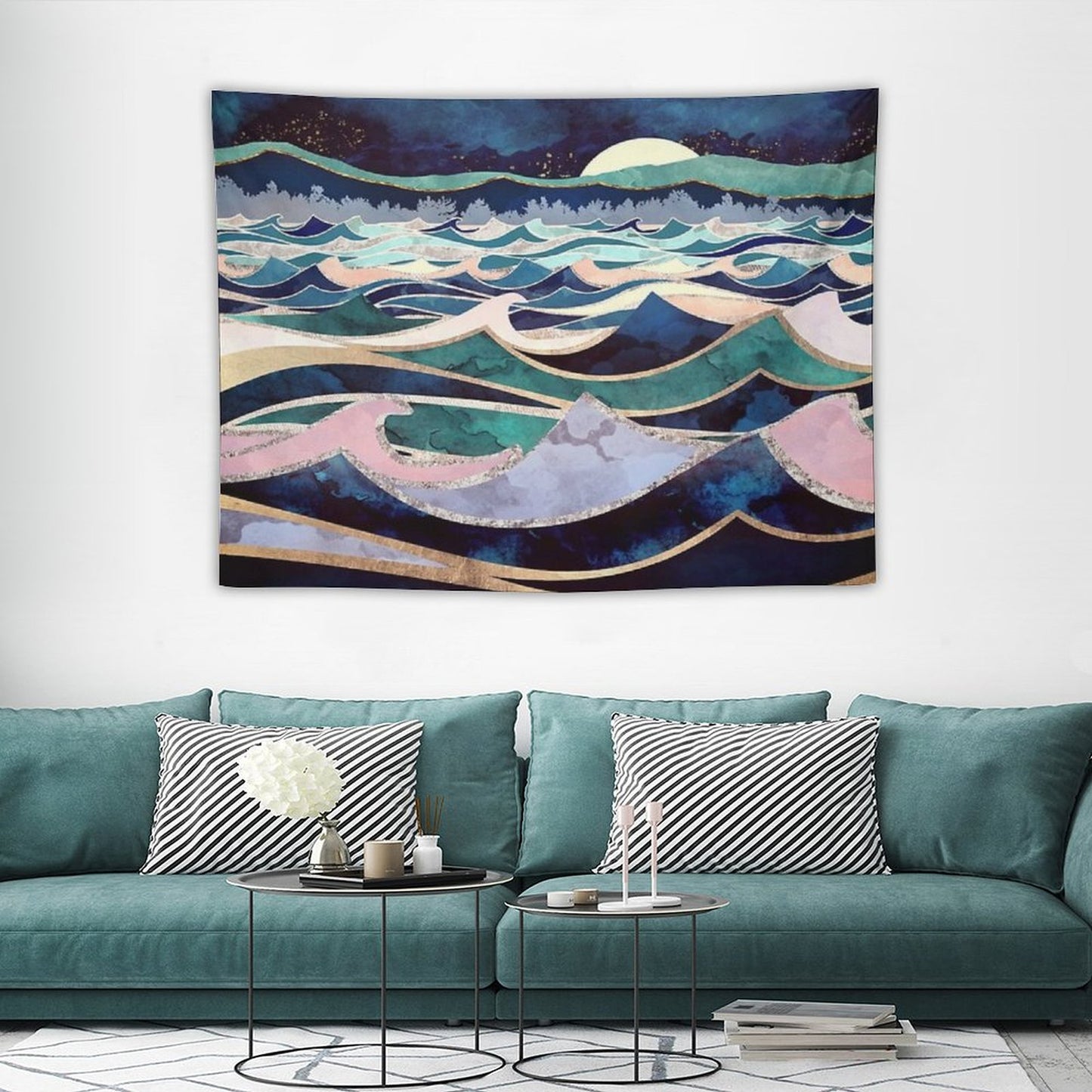 Moonlit Ocean Tapestry