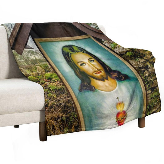 Sacred Heart Of Jesus Throw Blanket