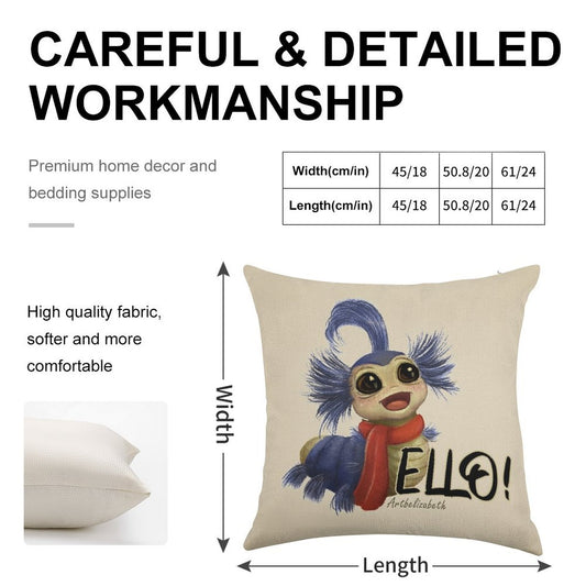 Labyrinth Worm Linen Throw Pillow Cover