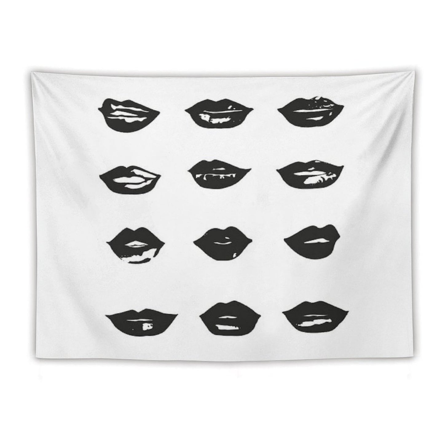 Kiss Kiss in Black And White Tapestry