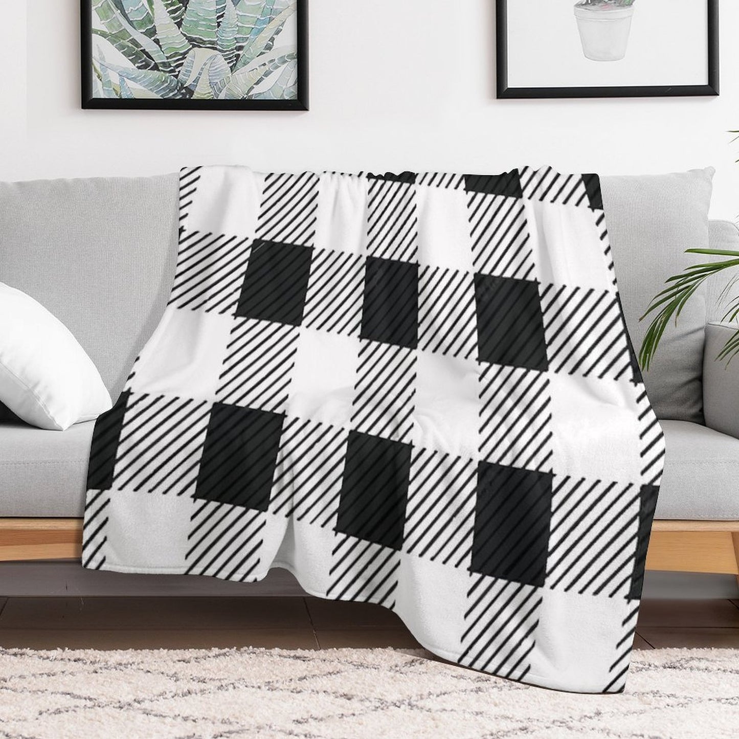 Checkerboard Fashion 2022 France Checkerboard Throw Blanket