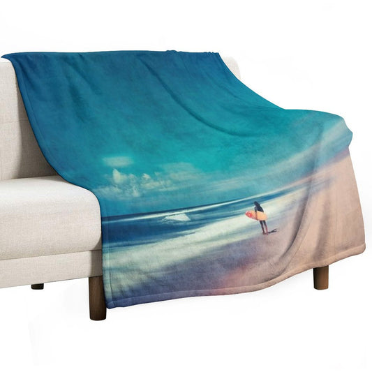 Summer Days - Going Surfing Throw Blanket