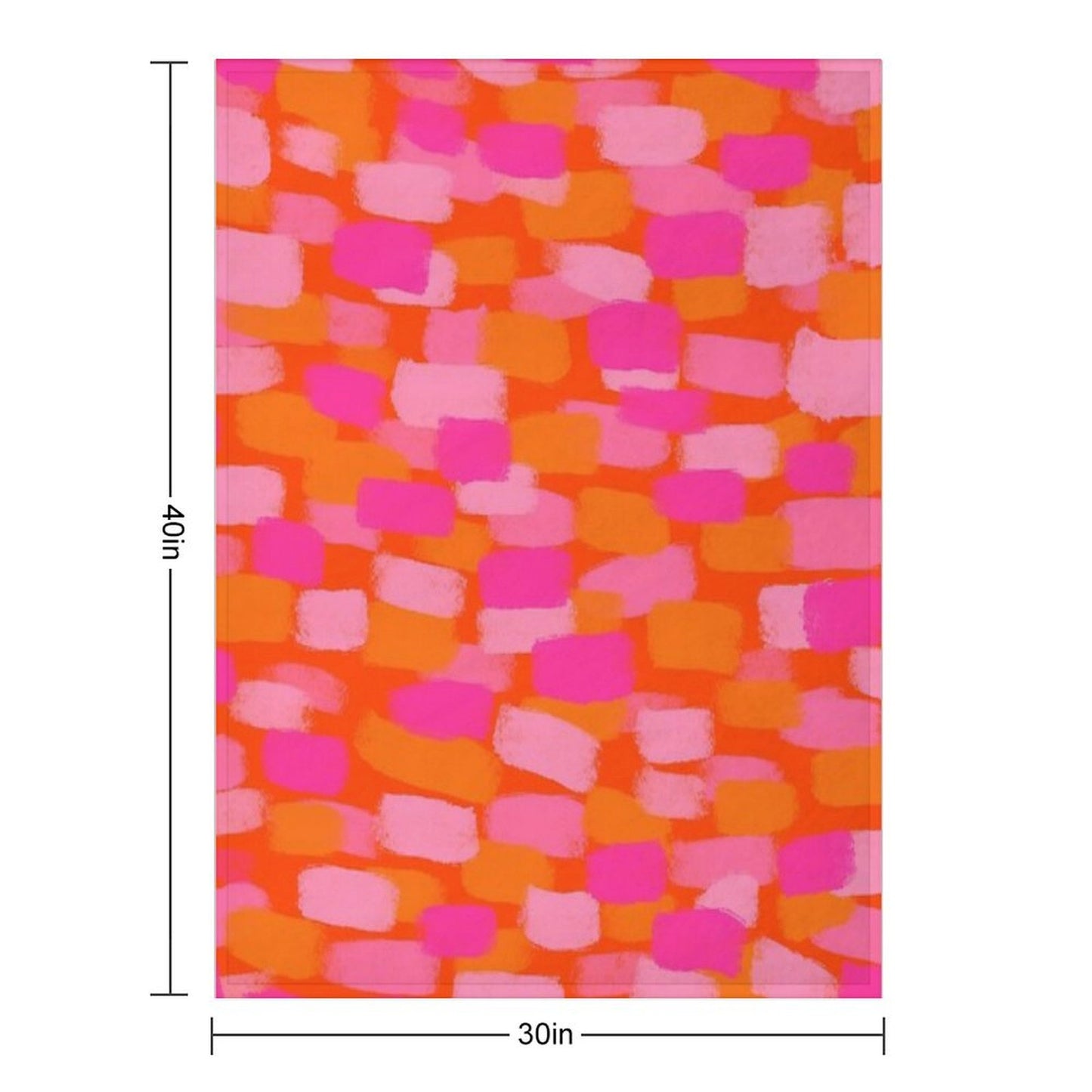 Abstract, Pink And Orange, Paint Brush Effect Throw Blanket
