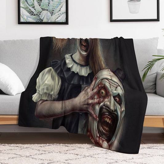 Terrifier 2- The Little Pale Girl Throw Blanket