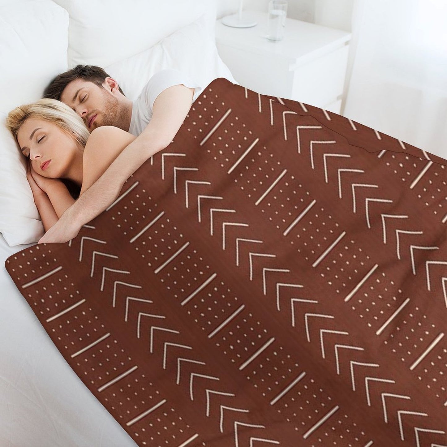 Rust Mud Cloth 1 Throw Blanket