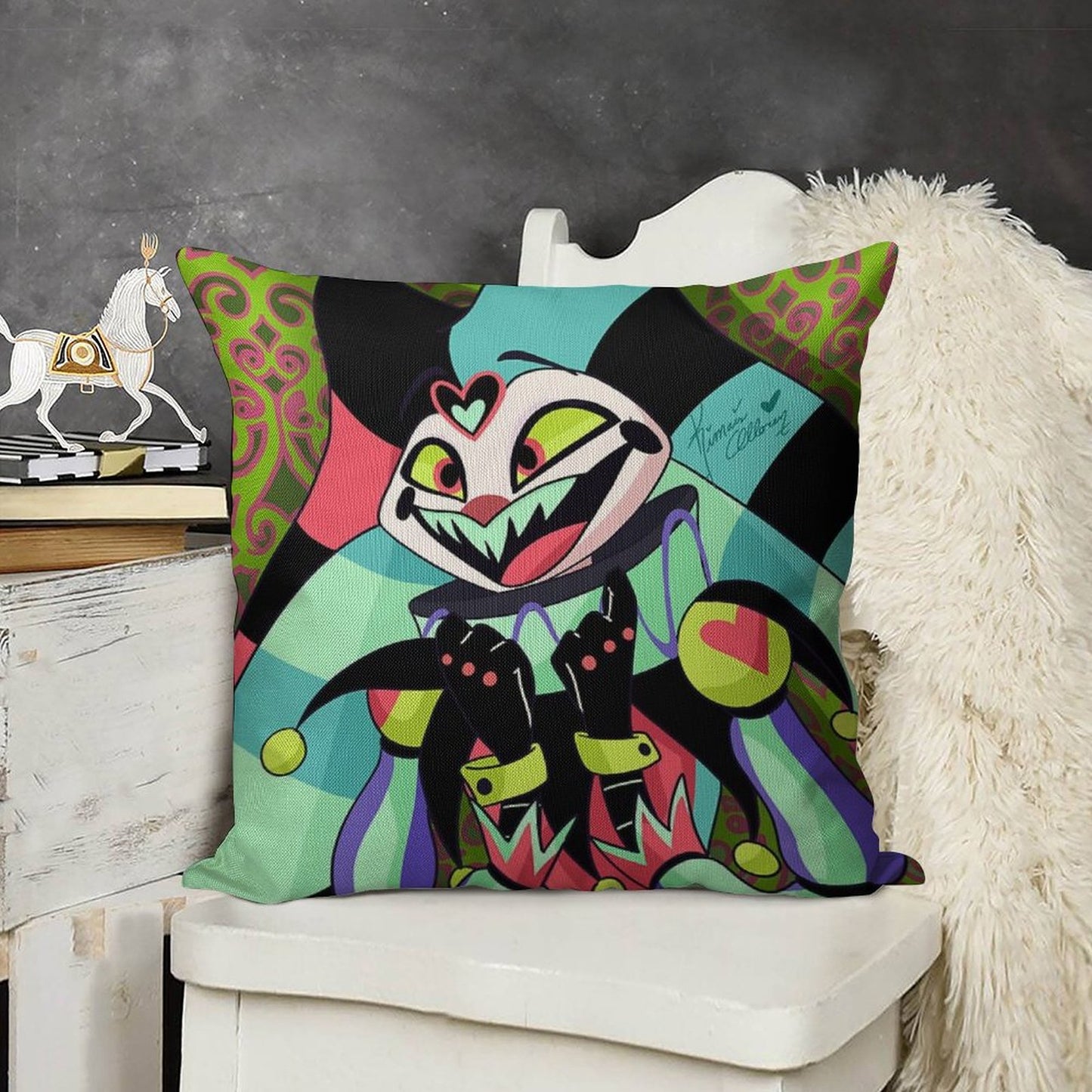 Excited Fizzarolli Linen Throw Pillow Cover