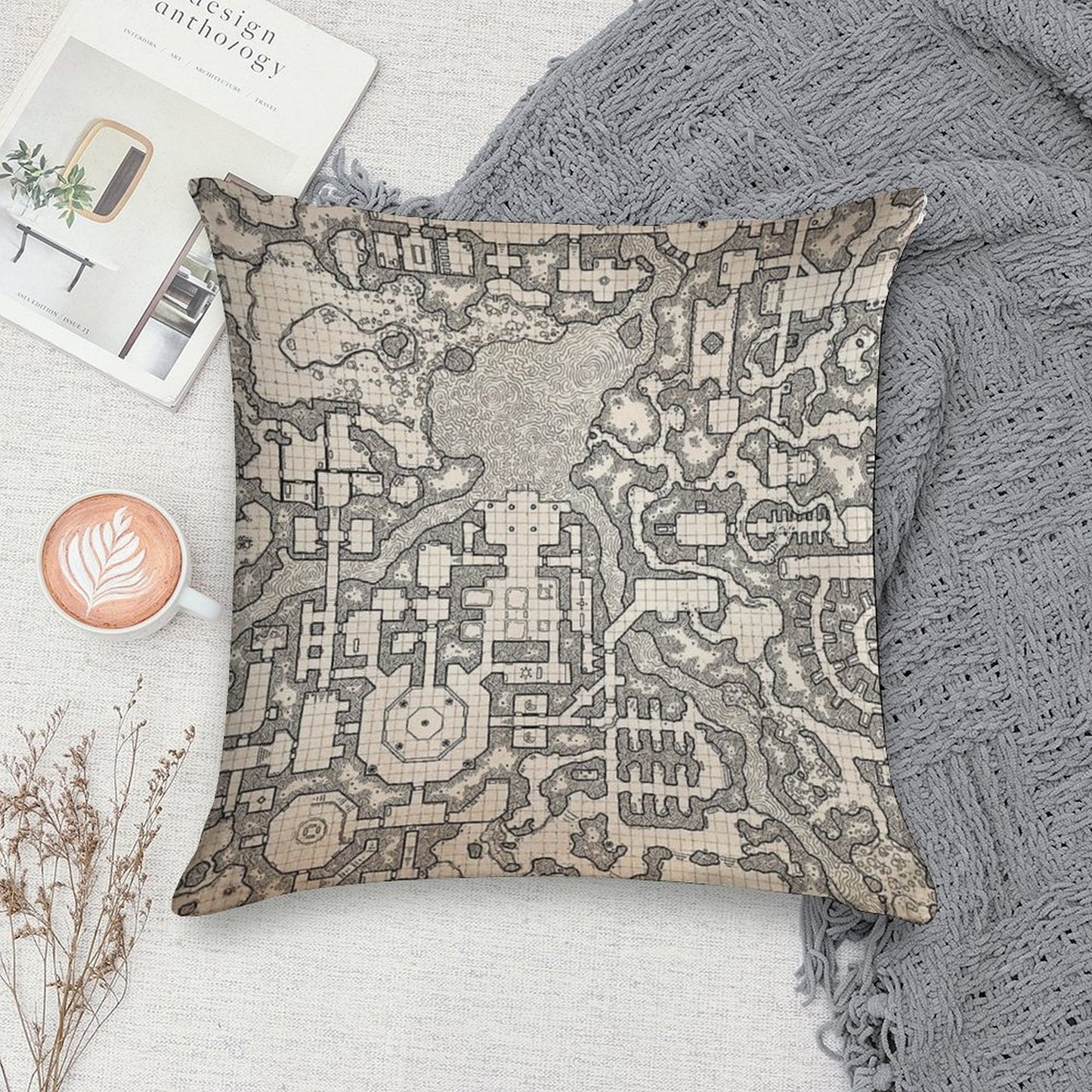 The Winter Tombs - A Massive Dungeon Complex by Dyson Logos Soft Reinforced Edging Throw Pillow