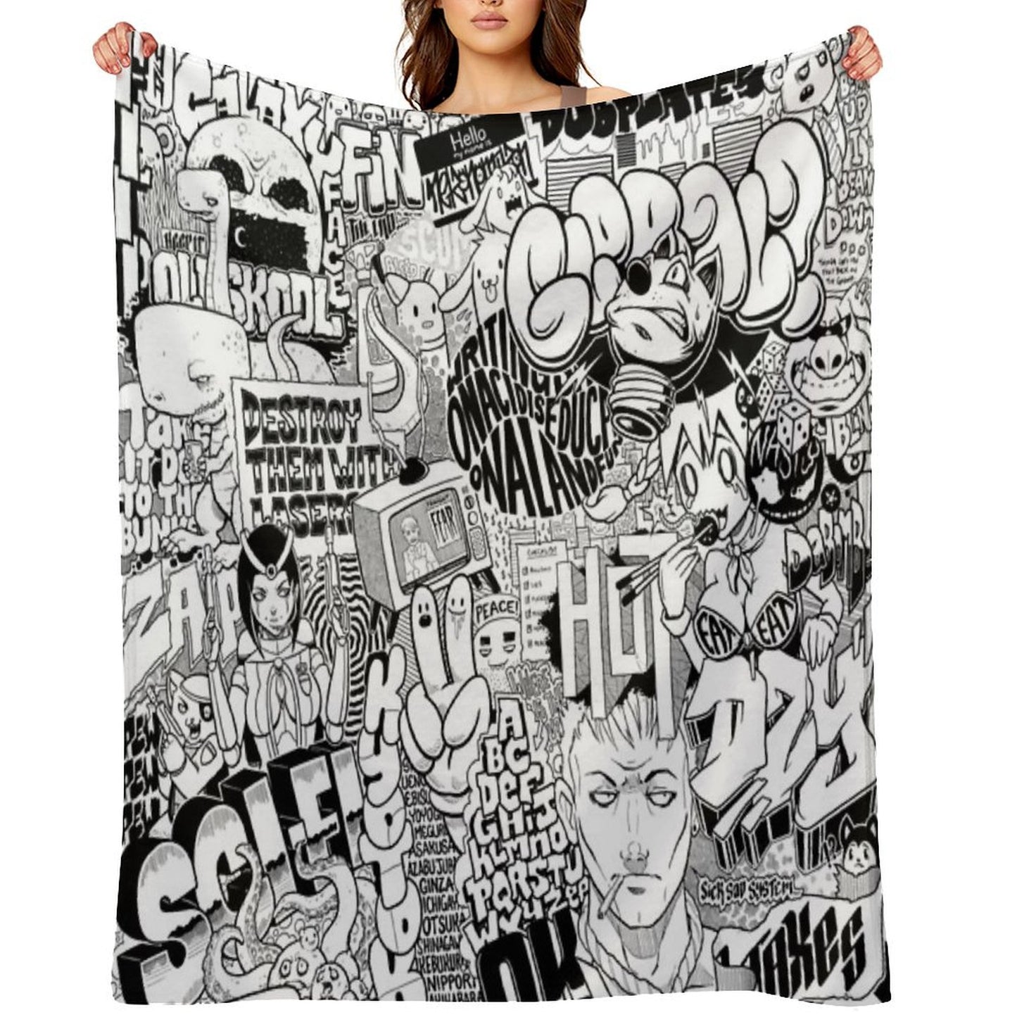 DzyMess No.9 Death & Taxes Throw Blanket