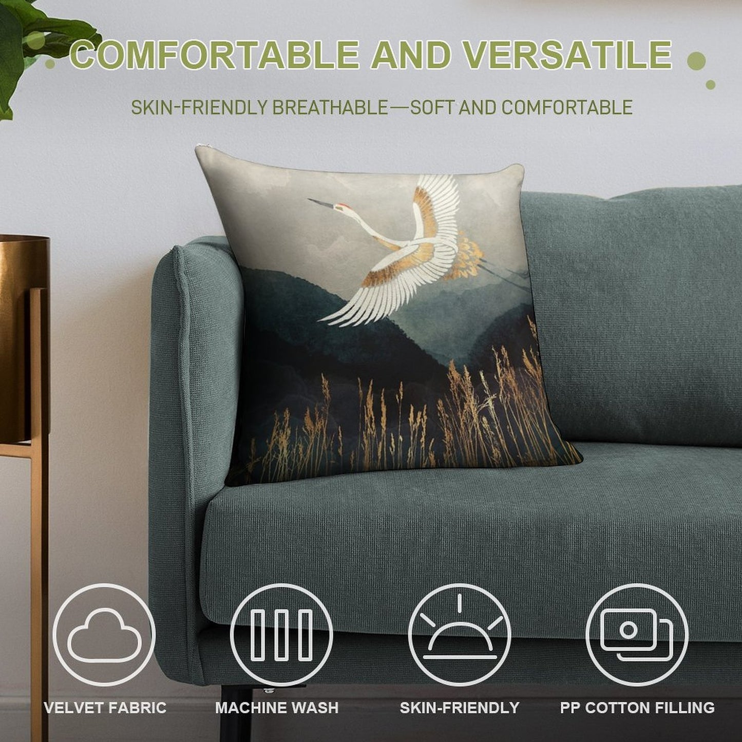 Elegant Flight Soft Warmth Comfort Throw Pillow