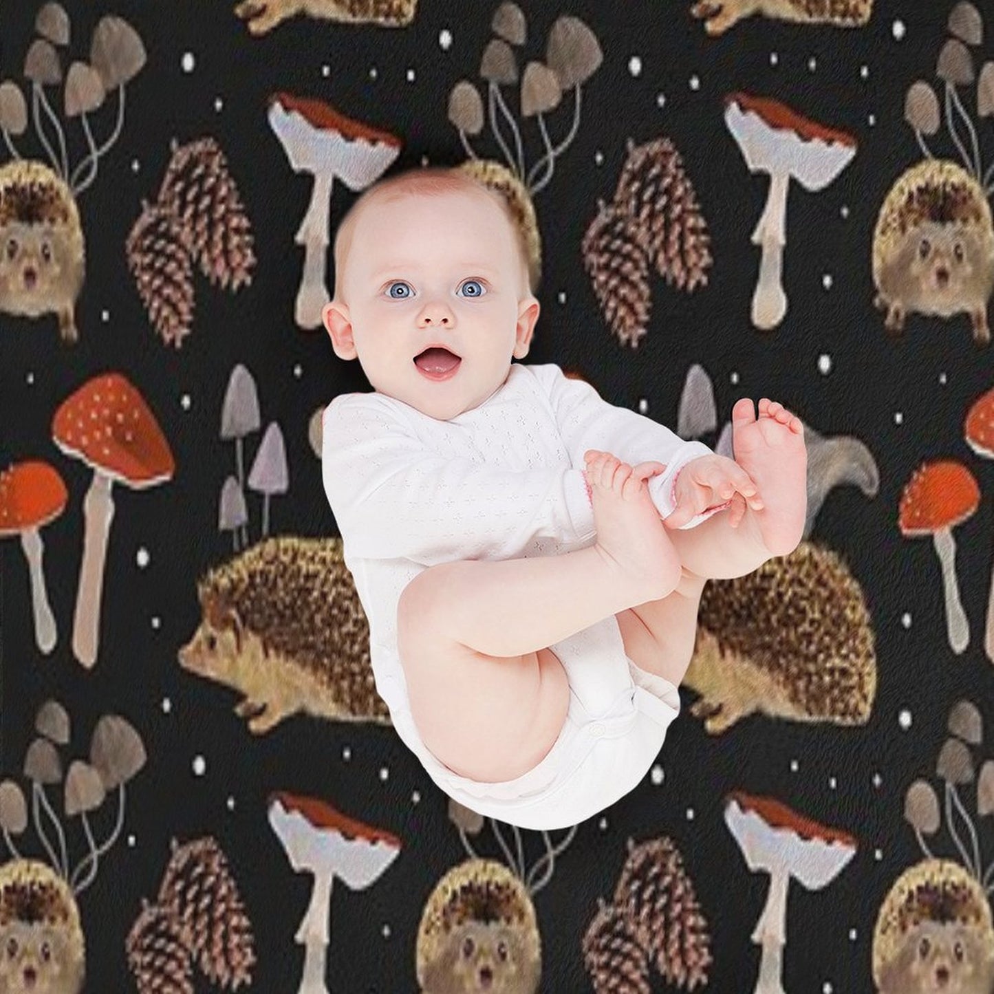 Hedgehogs And Mushrooms Throw Blanket
