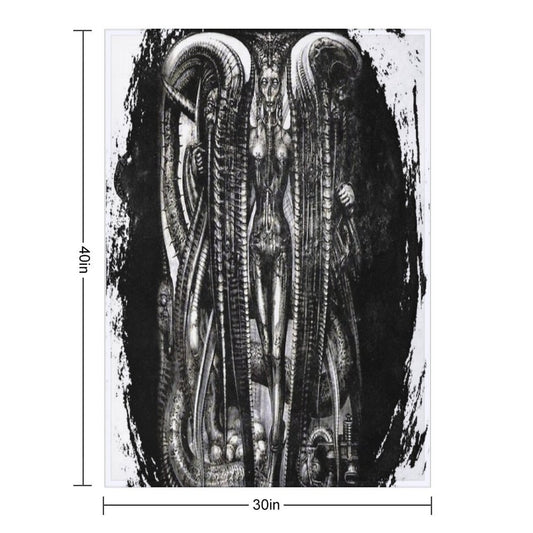 HR Giger Lilith Steampunk Throw Blanket