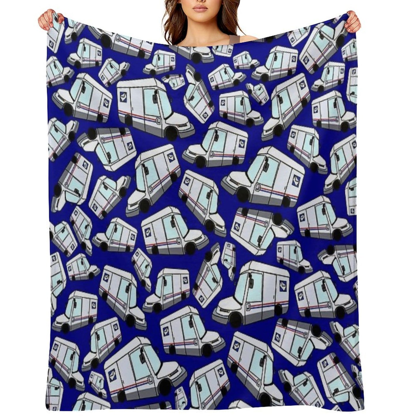 NGDV New Mail Truck Print Throw Blanket